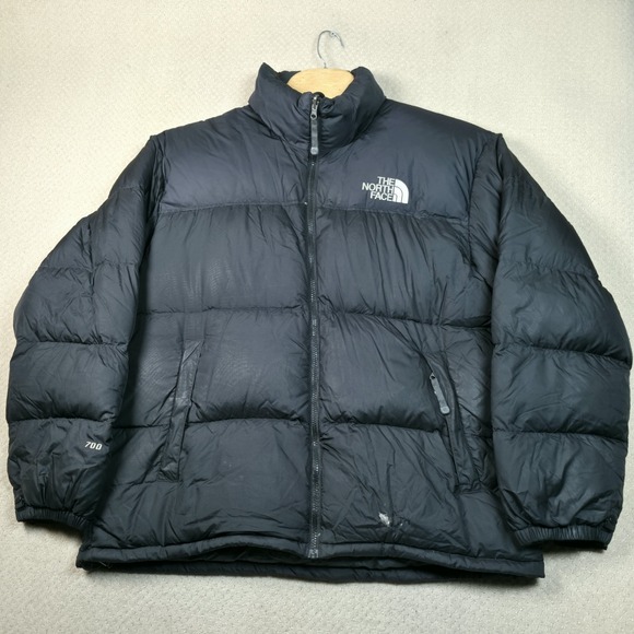 Vintage The North Face Nuptse 700 Down Puffer Jacket Men's XL Black FLAWED READ - Picture 1 of 14